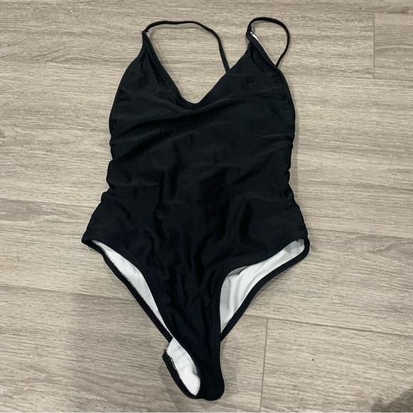 Other - Black one piece cross back swimsuit